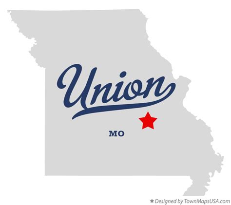 Map of Union, Crawford County, MO, Missouri