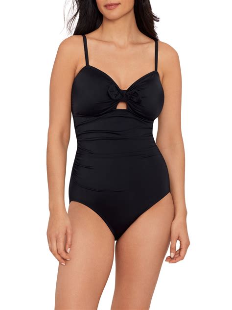 Time and Tru Women’s Sweetheart Tie Back One Piece Swimsuit - Walmart.com