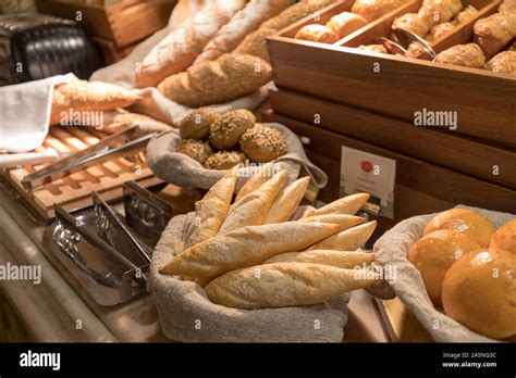 bread selection display  luxury hotel hotel buffet