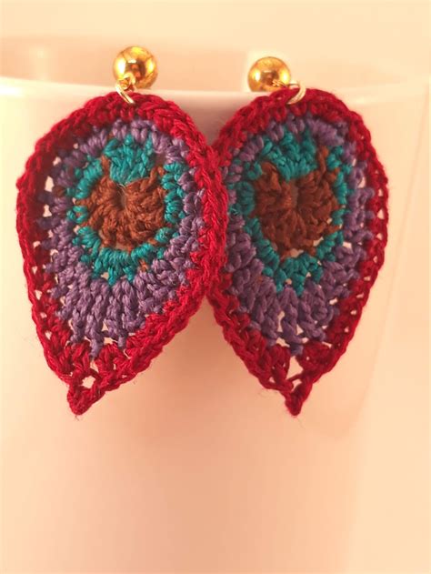 Crochet Peacock Feather Earrings - Etsy