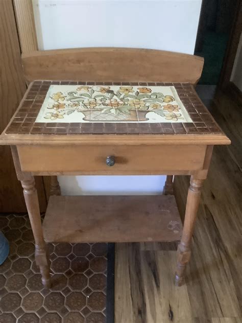 Wooden Side Table with Tile Top for Free in Rochester, MN | For Sale