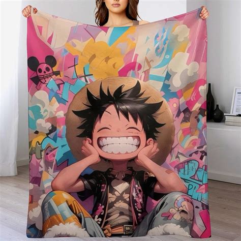 Cartoon One Piece Anime Throw Blanket Classic Super Soft Anime Flannel