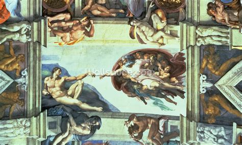 sistine chapel ceiling creation  adam mural wallsauce