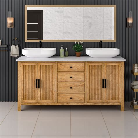 Durham Rustic 72 Inch Double Sink Solid Wood Bathroom Vanity with