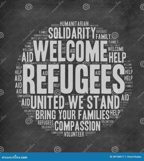 Refugees Welcome stock illustration. Illustration of asylum - 58758017