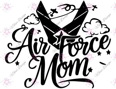 Air Force Mom Wings, Air Force Mom, SVG File, Cut File, PNG File