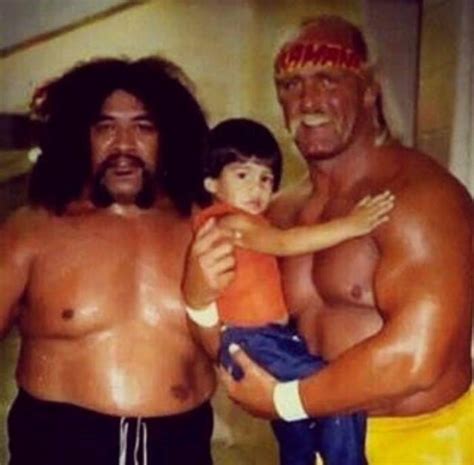 A young Roman Reigns with his dad Sika and Hulk Hogan : r/SquaredCircle