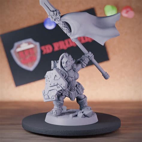 Female Dwarf Paladin Miniature Dungeons and Dragons Mini RPG - Etsy