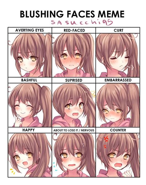 Blushing faces meme:sasu by sasucchi95 | Anime faces expressions, Blushing face, Blushing anime