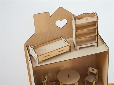 Furnished Dollhouse. Cardboard Dollhouse and Dollhouse - Etsy