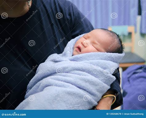 Newborn Baby is Being Held with Mother Stock Photo - Image of closeup ...