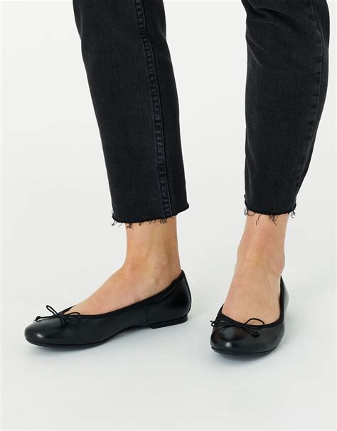 Leather Ballerina Flats Black | Shoes & Boots | Accessorize UK