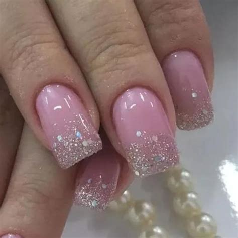 Unha Em Gel Francesinha Com Glitter - Unha em Gel Francesinha com Glitter | UnhaEsmalte