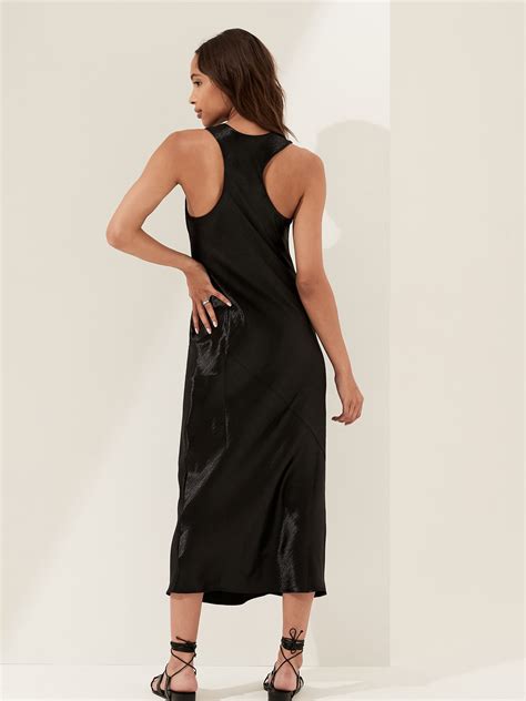 Bias-Cut Satin Midi Dress | Banana Republic