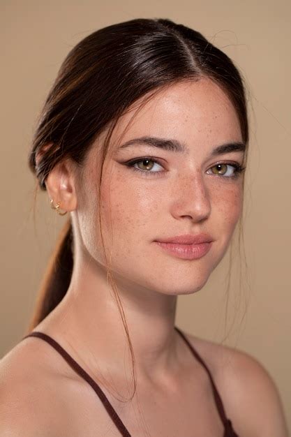Free Photo | Portrait of young woman with natural make up