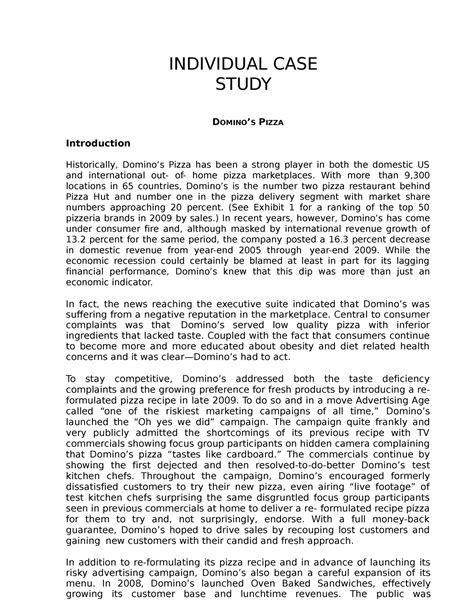 Case-Study-Dominno-Pizza word format - Public Administration - SSC