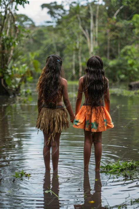 Portrait of 13YearOld Amazonian Tribal Girls | Premium AI-generated image