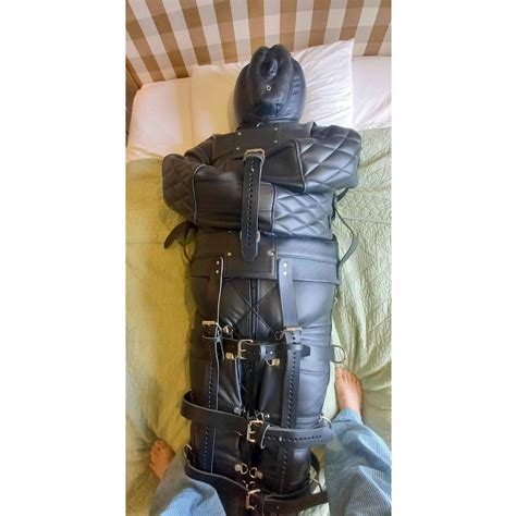 Real Cow Leather Sleep Sack Bondage Body Straitjacket and Legs Binder ...