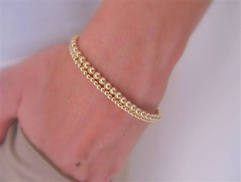 Gold Bracelet Beaded Bracelet Gold Beaded Bracelet Boho - Etsy