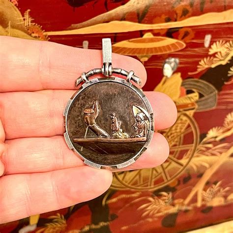 Victorian Shakudō Pendant circa 1890 | BADA