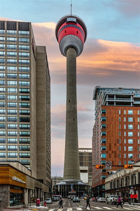 Calgary Tower, Alberta, Canada. Editorial Image - Image of drap ...
