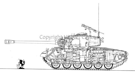 "US M26 Pershing section" (Original art by Hubert Cance)