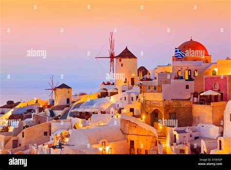 Santorini sunset (Oia) - Greece Stock Photo - Alamy