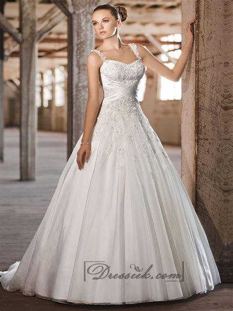 Sweetheart Wedding Dress With Lace Straps - bestweddingdresses