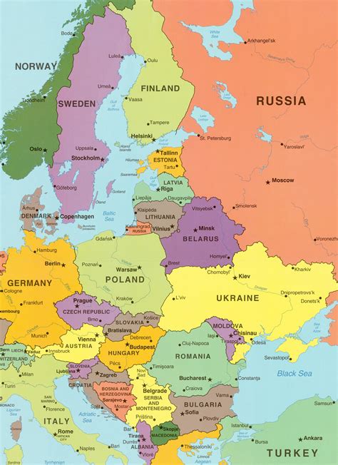 digital political colorful map  europe ready  print map etsy