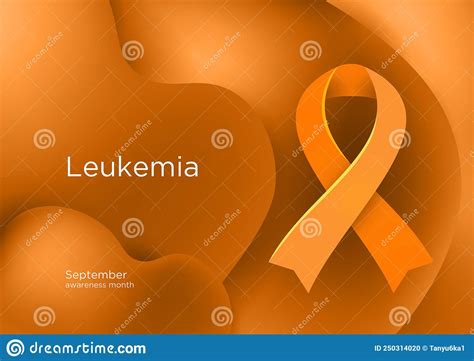 Leukemia or Leukaemia Awareness Month in September. Orange Color Ribbon ...