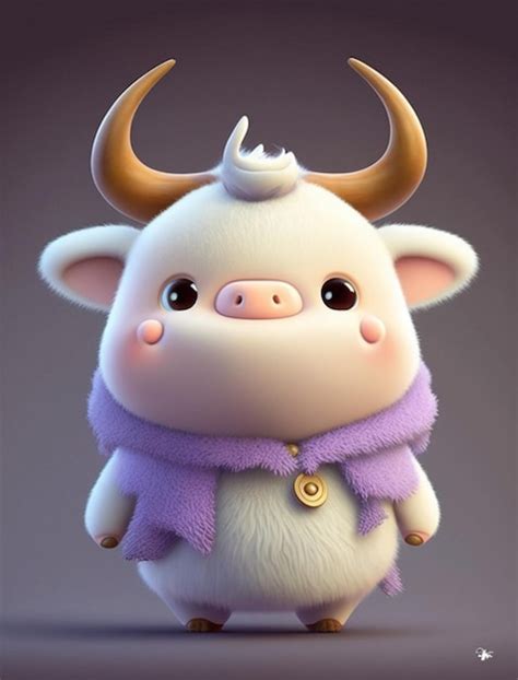 Premium Photo | A cartoon cow with a purple coat that says'cow'on it