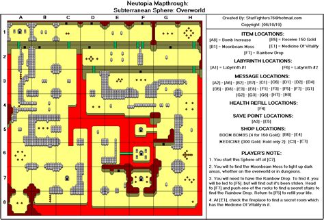 neutopia subterranean sphere overworld map map  turbografx