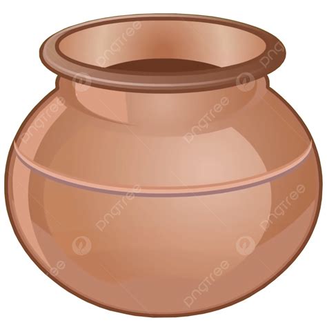 pot tanah liat terisolasi ilustrasi vektor clipart realistis pot tanah