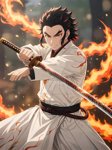 Flame Hashira Kyojuro Rengoku by PrimeGenerations on DeviantArt