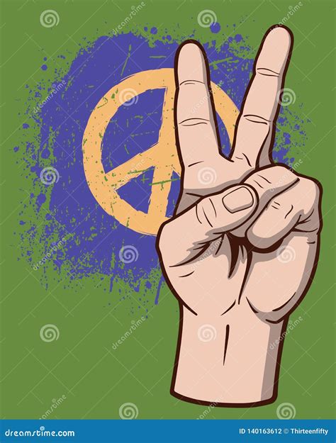 Human Hand Peace Sign Gesture Vector Graphic Illustration Stock Vector ...