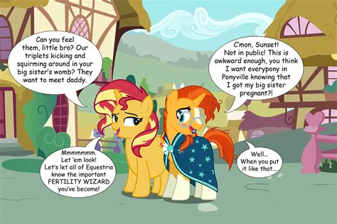#2213488 - safe, sunset shimmer, sunburst, female, pony, clothes, male