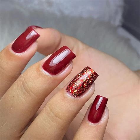 Unhas Decoradas Vermelhas Com Glitter - Unhas decoradas vermelhas com dourado: inspirações sofisticadas para ...