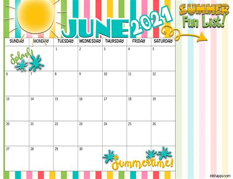 Summer Planning Calendars, Bucket List and Ideas! - inkhappi