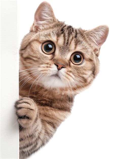 premium photo curious cat peeking  corner