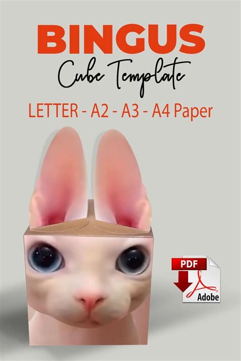 Bingus Cube Papercraft Template. DIY Lowpoly Toy. 3D Origami Bingus Cat | Cuchillos artesanales ...