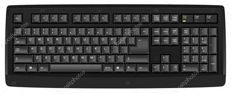 Vector tangentbord med qwerty oss engelsk layout. Svart färg — Stock ...