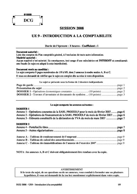 ue intro compta sujet dcg  icee