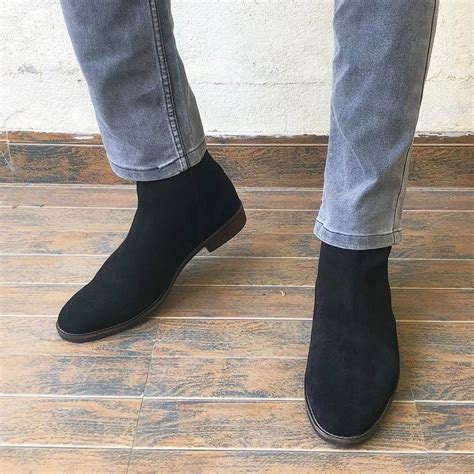 black suede leather zipper boots xl  rs  dewas id