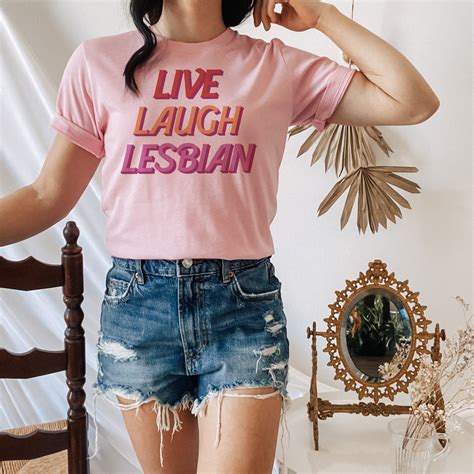 Live Laugh Lesbian T-shirt Lesbian Pride Shirt LGBTQ Girls - Etsy