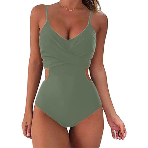 Baqcunre Swim Suits for Women 2024, Women Wrap Cut Out One Piece