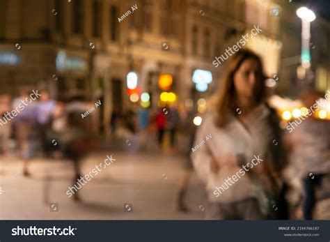 Nightlife People Walking Night City Abstract Stock Photo 2184766187 ...