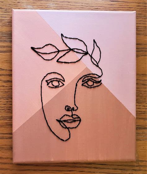 Woman Line Drawing | Line art drawings, Diy canvas art, Embroidered ...