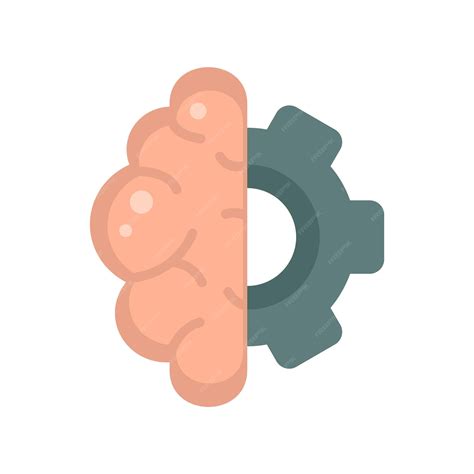 Ícone de inovação de engrenagem cerebral ilustração plana do ícone