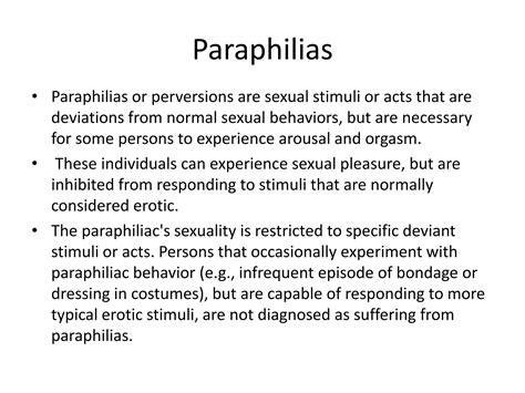 Paraphilias and sexual disorder not otherwise specified | PPTX