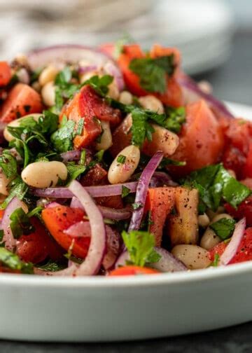 Turkish White Bean Salad (Piyaz) - Silk Road Recipes